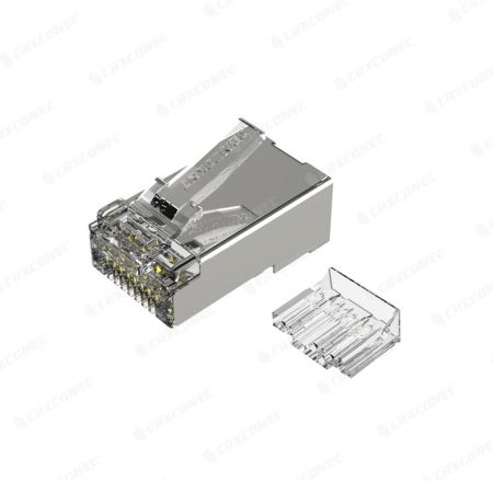 Cat6A STP RJ45 Connector With Insert 5 Up / 3 Down - Cat.6A STP Connector RJ45 With Insert 5 Up / 3 Down